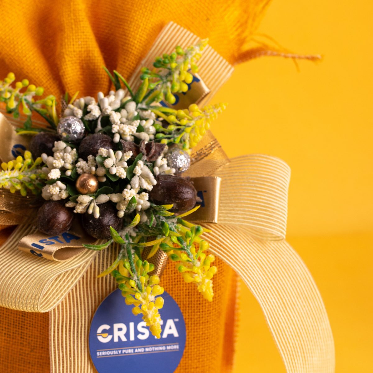 CRISTA Earthy Spice Potli - Yellow| Pack of 4| Diwali Gift| Pure Spice Gifting: 375 gms - Image 3