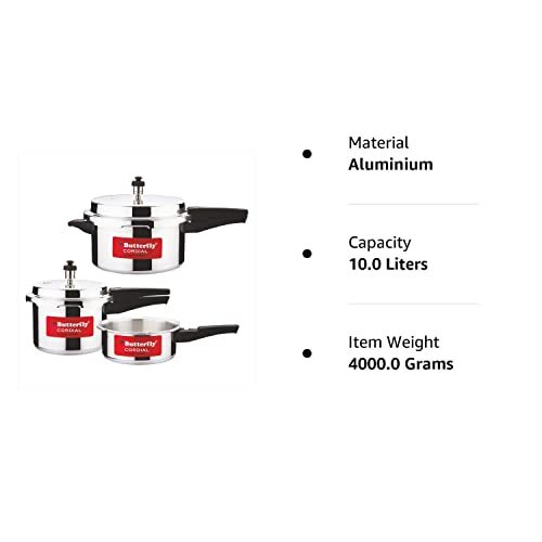 Butterfly Cordial 2 L, 3 L & 5 L Non Induction Bottom Outer Lid Pressure Cooker (Aluminium, Silver), Small - Image 2