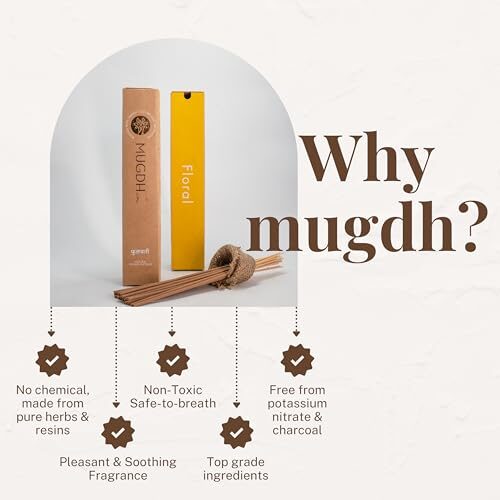 Mugdh Natural Incense Sticks (Pack of 1) - 50 Sticks | 100% Natural Ingredients | Charcoal Free | Irritation Free Smoke | Agarbatti for Mind & Soul | Subtle Luxury Fragrance (Loban) - Image 3