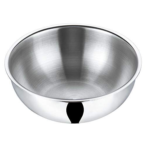 Vinod Platinum Triply Stainless Steel Extra Deep Tasla 2.4 litres Capacity (22 cm Diameter) - Silver (Induction and Gas Stove Friendly), 5 Years Warranty