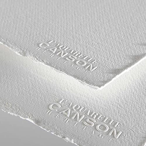 Canson Héritage Cotton 300 GSM Cold Pressed 56 x 76 cm Paper Sheets(White, 10 Sheets)