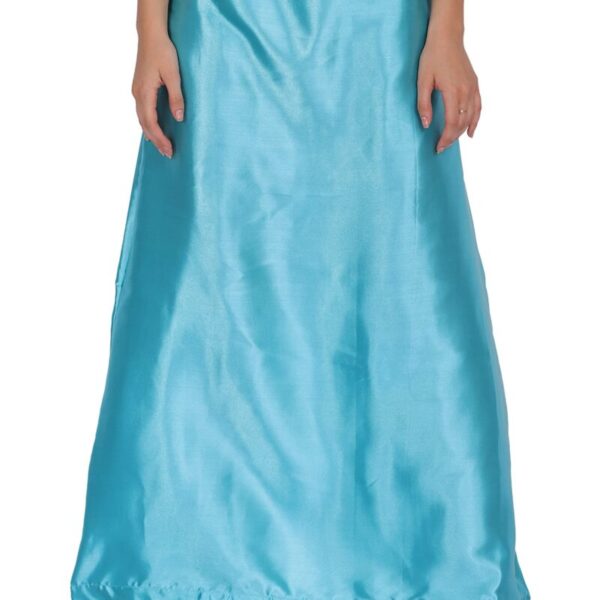 ONLINE GENERATION Women's Satin Blend Petticoat Saree Satin Underskirt Sari Satin Silk Petticoat Skirts for Women Saree Shape Wear Dress for Saree Free Size Sky Blue Color