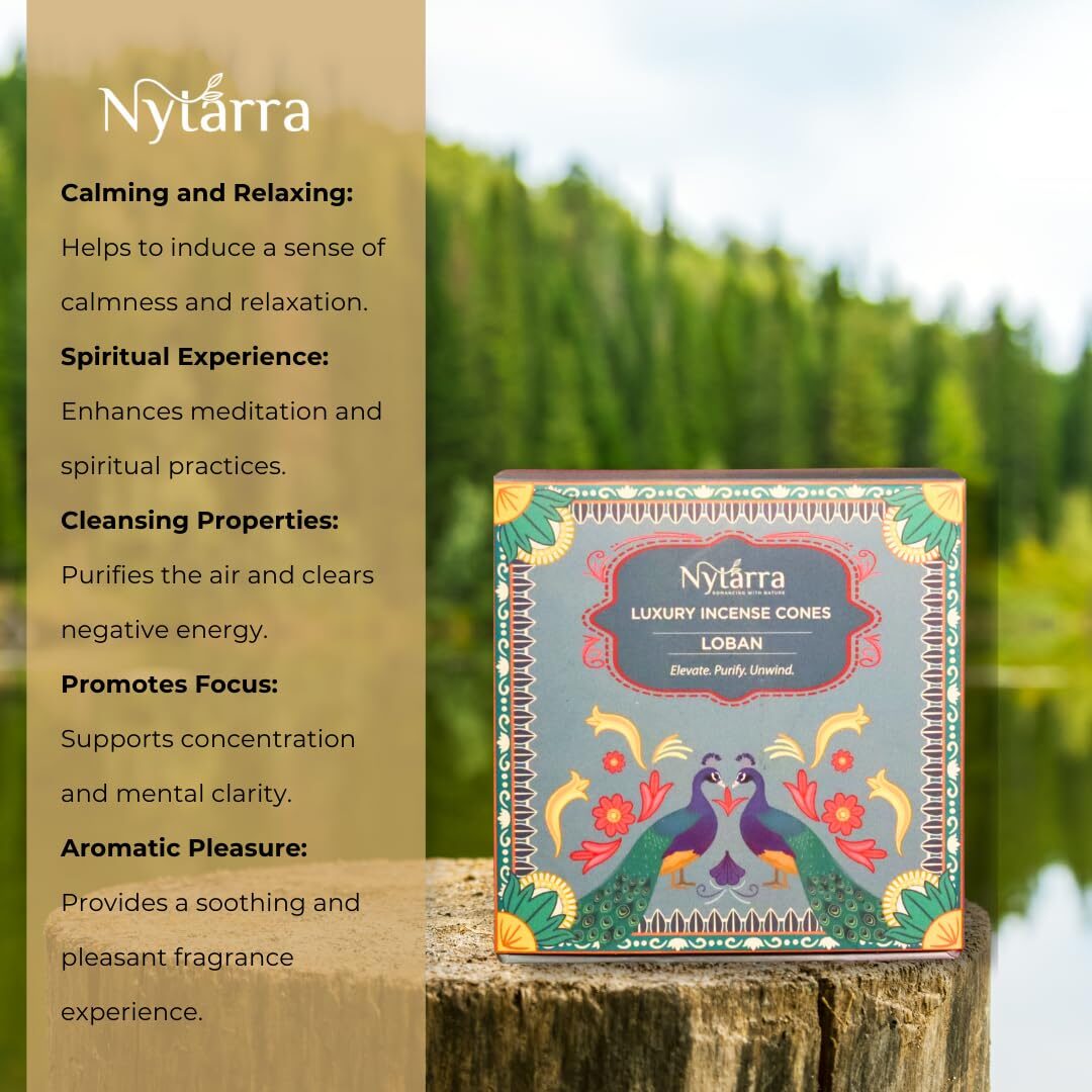 Nytarra's Loban Luxury Incense Cones | 40 pcs | Special Ceramic Holder | Dhoop Cones for Fragrance | Dhoop Cones for Pooja, Home, Office, Aromatherapy & Meditation - Image 8