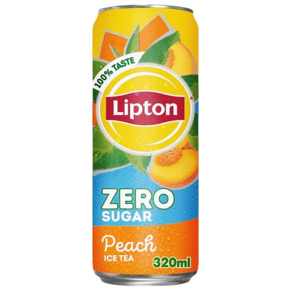 6x Lipton Zero Sugar Peach Ice Tea (Pack Of 6) - 320ml each