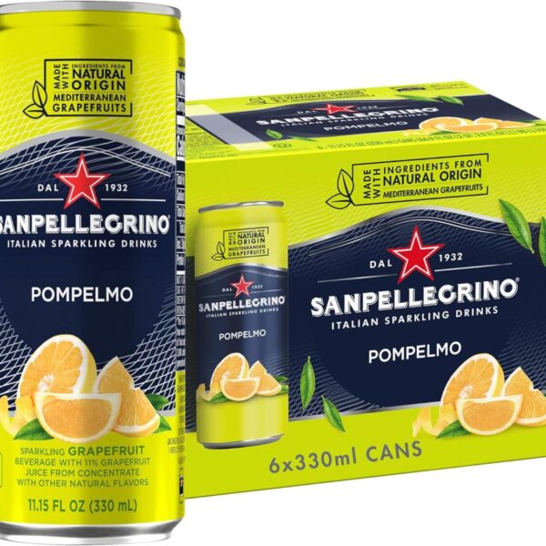 Sanpellegrino Italian Sparkling Drink Pompelmo, Sparkling Grapefruit Beverage 330ML