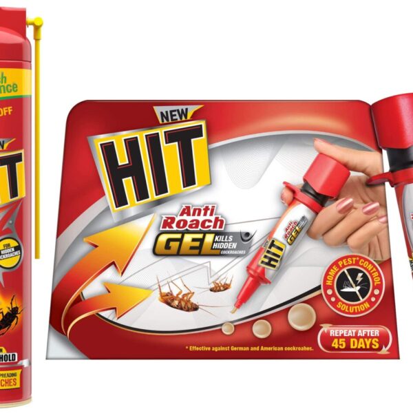HIT Anti Roach Gel - Cockroach Killer (20g)&HIT Crawling Insect Killer – Cockroach Killer Spray (700ml) | Instant Kill &HIT Crawling Insect Killer – Cockroach Killer Spray (400ml) | Instant Kill