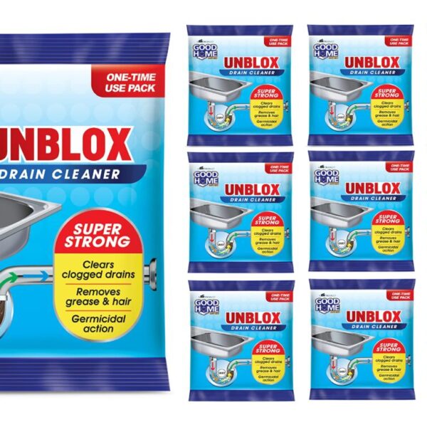Good Home Unblox Drain Cleaner Effective Sink Cleaner, Drain Blockage Remover, Drain Pipe Cleaner(Pack of 10)