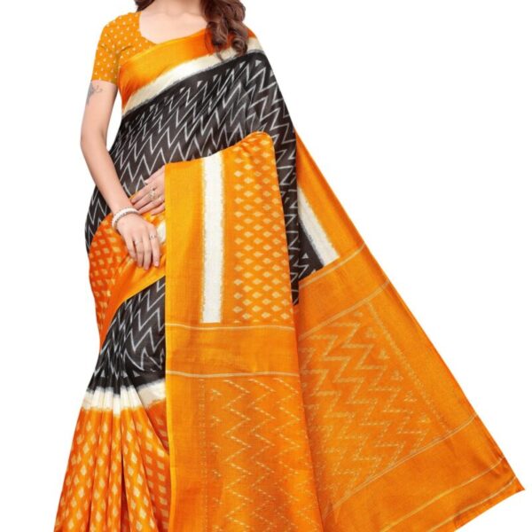 Yashika women's Georgette light weight saree with blouse piece (Multi-Color_Free_Size) SDPL-SNAP MUSTARD